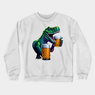 T-Rex With Beer Mugs Crewneck Sweatshirt